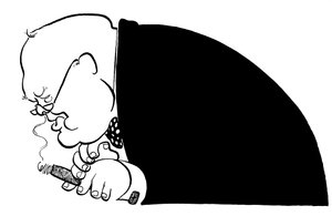 Winston Churchill caricature, homme politique britannique, Premier ministre du Royaume-Uni de 1940 à 1945
