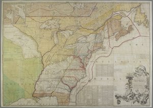 Carte des colonies britanniques aux États-Unis - John Mitchell