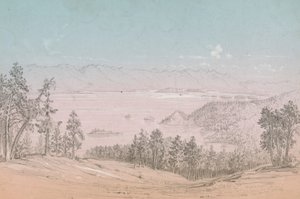 Lac Flathead, vue vers le sud - John Mix Stanley