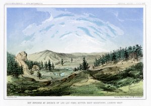 Sources chaudes à leur source à Lou Lou Fork, Bitterroot Mountains, Montana, USA, 1856 - John Mix Stanley