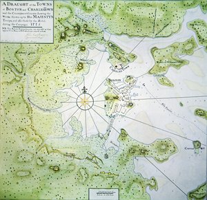 Carte de Boston et Charlestown