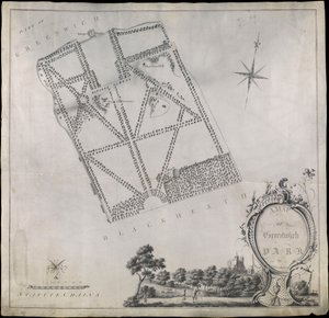 Plan du Parc de Greenwich, montrant l