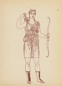 Costume féminin grec ancien (lithographie) - John Moyr Smith