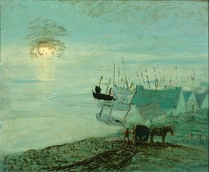 Scène de plage, verso de 1929.6.79A, vers 1910 - John Noble