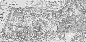 Vue de Windsor Castle par Norden, 1607, 1895 - John Norden