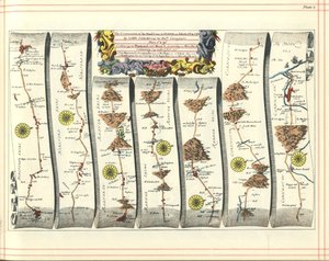 Atlas Britannia : La continuation de la route de Londres à Aberystwyth, 1675 - John Ogilby