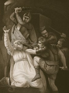 La mort de Becket, gravée par J. Stowe, illustration de 