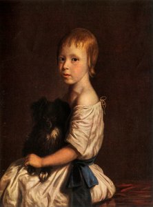 Le révérend George Scobell, D.D. enfant, tenant son chien Fop, vers 1780, 1934 - John Opie