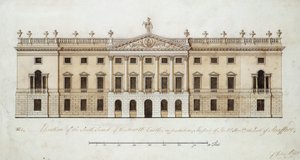 Château de Wentworth, conception pour la façade sud, vers 1760 - John Platt