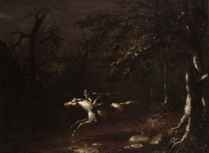 Ichabod Crane fuyant le Cavalier sans tête - John Quidor