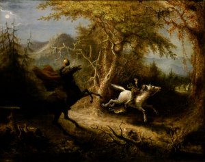 Le Cavalier sans tête poursuivant Ichabod Crane, 1858 - John Quidor