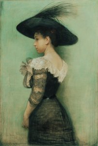 Dame en robe noire et chapeau (Alice Hauser) - John Quincy Adams