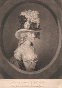Jeune femme au chapeau à plumes - John Raphael Smith