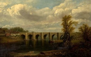 Vieux pont de Trent, Nottingham, 1825 - John Rawson Walker