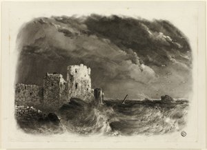Château en ruine au bord de la mer - John Rawson Walker