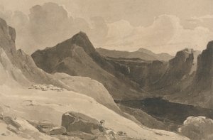 Paysage de montagne avec un berger - John Renton
