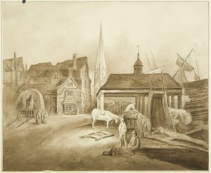 Extrémité nord-est de King Street, montrant le marché gallois - John Reverend Eden