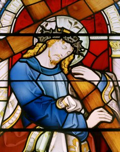 Dolgellau, St Mary, Clayton & Bell, John Richard Clayton, Christ portant la croix
