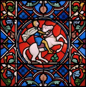 Upton Magna, St Lucy, Clayton & Bell, John Richard Clayton, Cavalier romain - John Richard Clayton