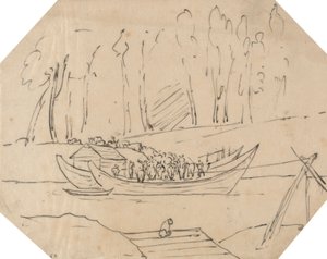 Bétail sur un bateau - John Robert Cozens