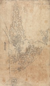 Cyprès dans le jardin des Franciscains à Salerne - John Robert Cozens
