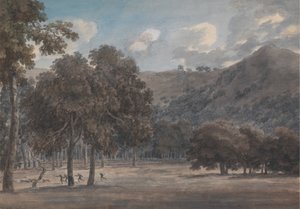 Il Parco degli Astroni - Le fond du cratère boisé avec chasse en cours - John Robert Cozens