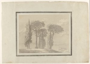 Pin et cyprès italiens - John Robert Cozens