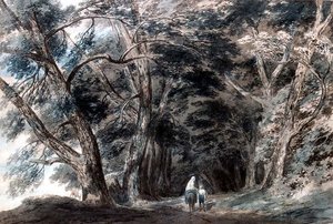 La Galleria di Sopra, au-dessus du lac Albano, Italie - John Robert Cozens