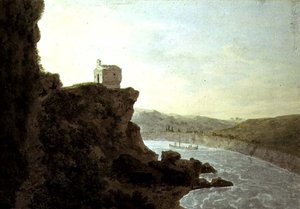 Vue sur le Tibre près de Ponte Molle, à trois miles de Rome - John Robert Cozens