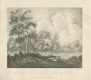 Cathédrale de Lichfield - Vue ouest-sud-ouest (distant)