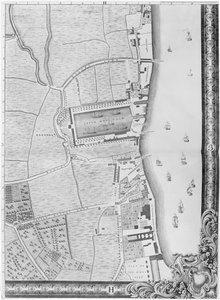 Carte des docks de Lower Rotherhithe, Londres, 1746 (gravure) - John Rocque