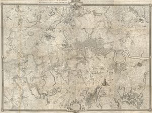 Un relevé exact des villes de Londres, Westminster, le Borough de Southwark, et le pays à dix miles à la ronde - John Rocque