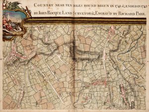 Carte de Highgate, Kentish Town, Holloway, Tottenham et Newington - John Rocque