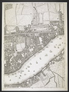 Plan de Londres, Ratcliff highway, Upper Shadwell road, Plan des villes de Londres et Westminster, et du borough de Southwark; : avec les bâtiments contigus; D