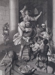Enlèvement des mariées vénitiennes (gravure) - John Rogers (after) Herbert