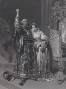 Marino Faliero, Doge de Venise, menaçant de vengeance pour la diffamation de sa femme, Aluycia Gradenigo - John Rogers (after) Herbert