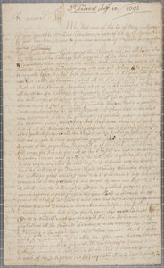 Lettre de John Row, étudiant à St Andrews, à son oncle, 1691 - John Row