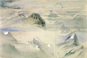 Pics Alpins : Jungfrau et autres, 1846 - John Ruskin