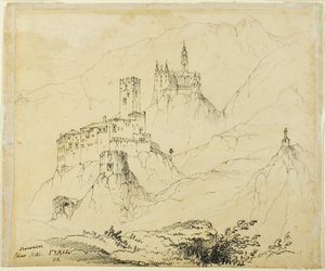 Forteresses au Tyrol, près de Mals (recto) ; château à Lenzburg (verso) - John Ruskin