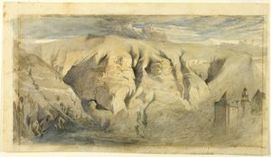 Mont Saleve, vers 1840 (aquarelle sur mine de plomb sur papier vélin crème, couché sur papier vélin crème) - John Ruskin
