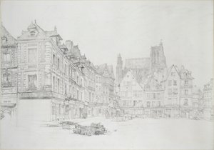 Étude pour (détail) de la Place du Marché, Abbeville - John Ruskin