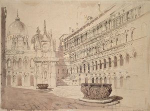 La cour du palais ducal, Venise, mai 1841 - John Ruskin