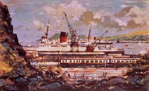 Scène du port de Fishguard - John S. Smith