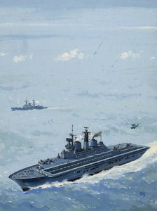 HMS Invincible (gouache sur papier) - John S. Smith