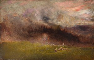 Moutons dans la tempête (huile sur panneau)