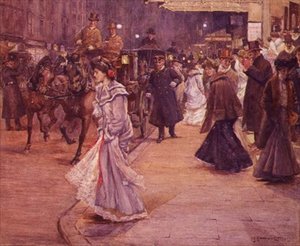 Foule devant le théâtre - John Sanderson Wells