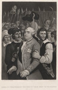 Louis XVI menacé par la foule lors de leur visite aux Tuileries - John Sartain