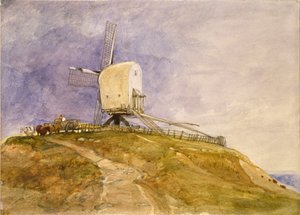 Un moulin à vent sur une colline à Eye, Suffolk, début du 19ème siècle - John Sell Cotman
