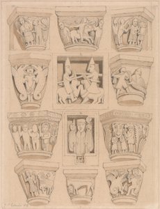 Chapiteaux et bas-reliefs A & B dans l