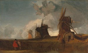 Moulins de drainage dans les Fens, Croyland, Lincolnshire - John Sell Cotman